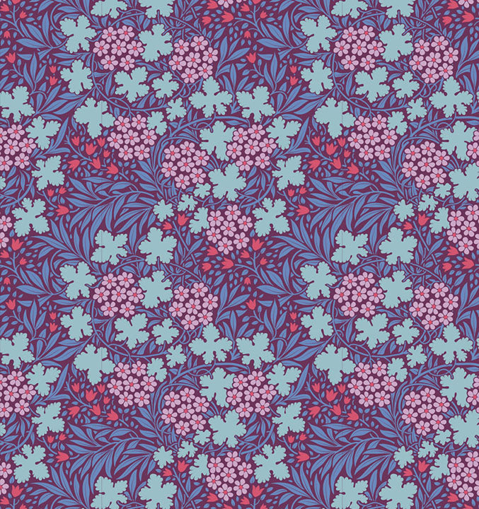 PREORDER - Hibernation - Autumn Bloom in Eggplant - 100524 - Half Yard