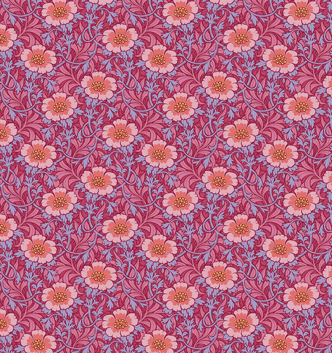PREORDER - Hibernation - Winter Rose in Hibiscus - 100527 - Half Yard