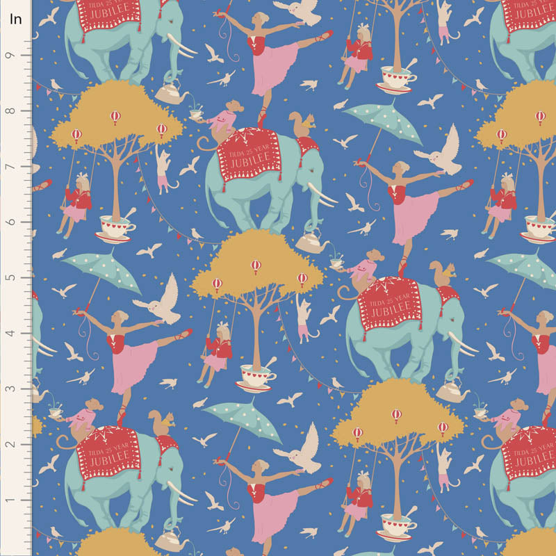 Jubilee - Circus Life Jubilee in Blue - 100553 - Half Yard