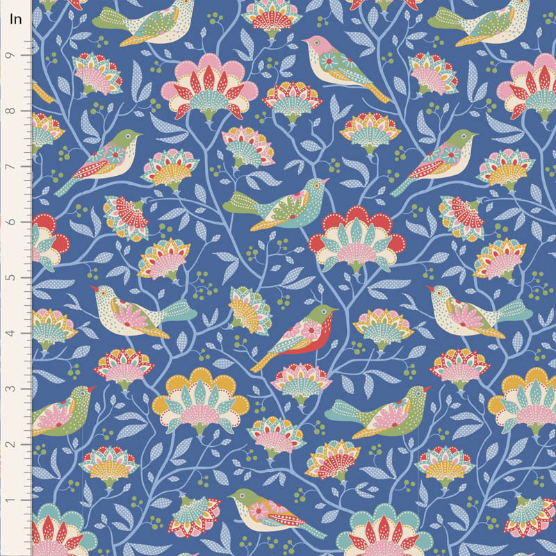 Jubilee - Bird Tree in Blue - 100554 - Half Yard