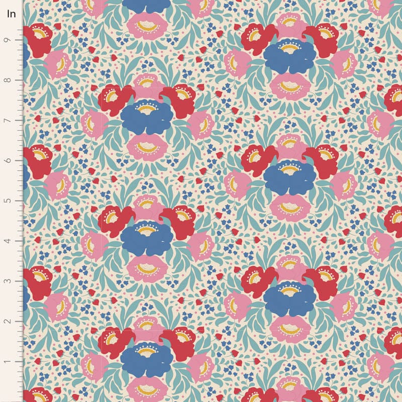 Jubilee - Autumn Bouquet in Teal - 100558 - Half Yard