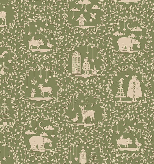 Paperscenes Artichoke quilting fabric, part of the Merry Little Christmas fabric collection by Tilda Fabrics (SKU: TIL100635)