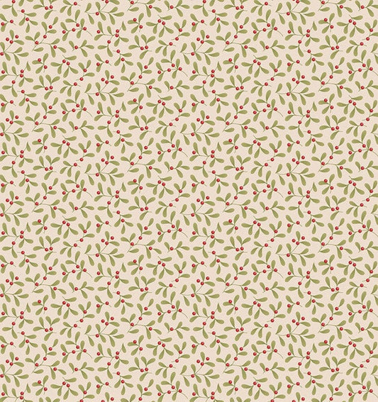 Mistletoe Cream quilting fabric, part of the Merry Little Christmas fabric collection by Tilda Fabrics (SKU: TIL100639)
