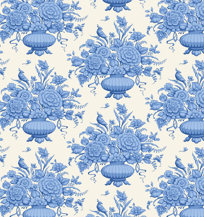 Afina Blue quilting fabric, part of the Something Blue fabric collection by Tilda Fabrics (SKU: TIL100662)