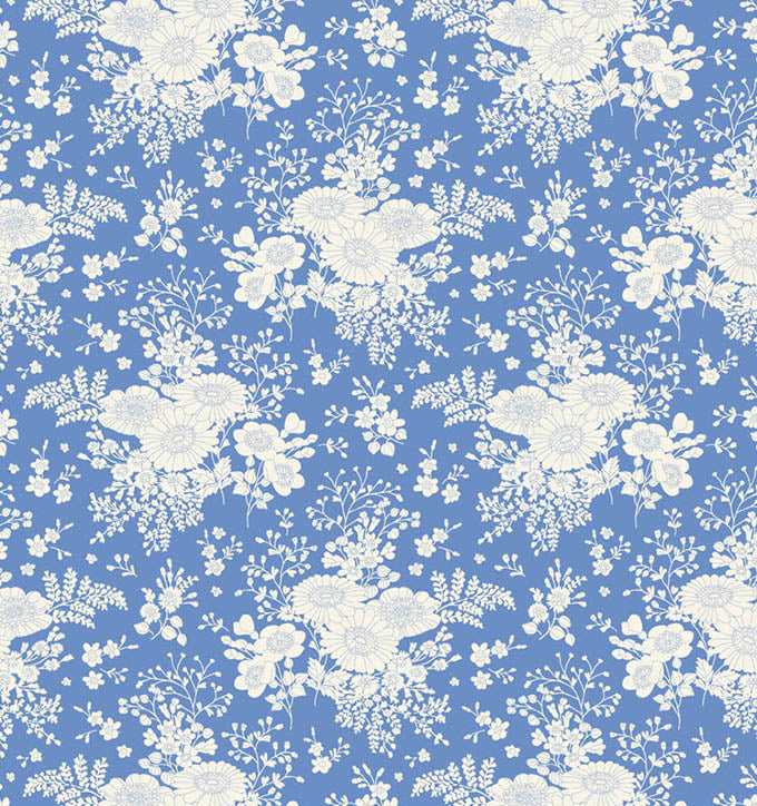 Isolde Cornflower quilting fabric, part of the Something Blue fabric collection by Tilda Fabrics (SKU: TIL100663)