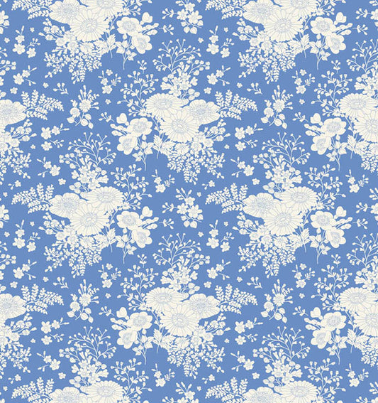 Isolde Cornflower quilting fabric, part of the Something Blue fabric collection by Tilda Fabrics (SKU: TIL100663)