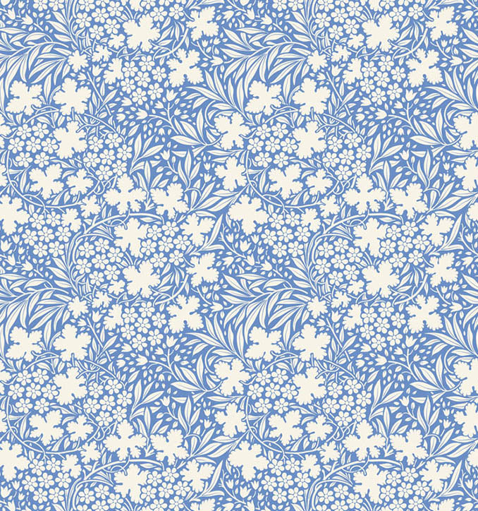 Bushbloom Blue quilting fabric, part of the Something Blue fabric collection by Tilda Fabrics (SKU: TIL100668)