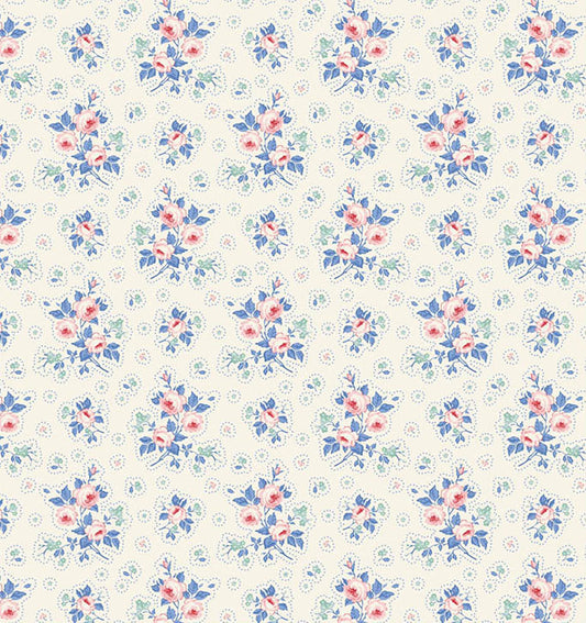 First Kiss Cream quilting fabric, part of the Something Blue fabric collection by Tilda Fabrics (SKU: TIL100669)