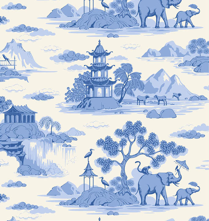 Cottonview Cream quilting fabric, part of the Something Blue fabric collection by Tilda Fabrics (SKU: TIL100670)