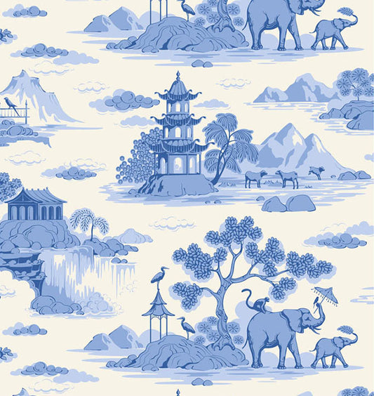 Cottonview Cream quilting fabric, part of the Something Blue fabric collection by Tilda Fabrics (SKU: TIL100670)