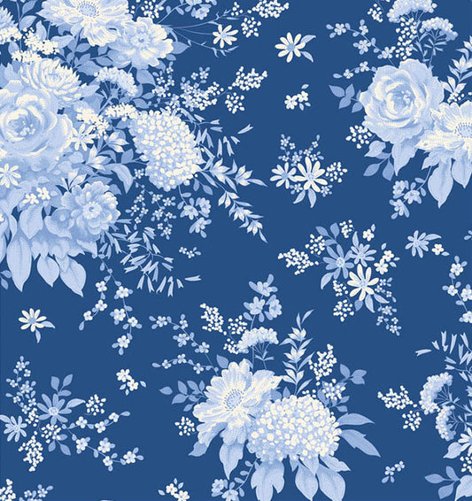 Wildgarden Night quilting fabric, part of the Something Blue fabric collection by Tilda Fabrics (SKU: TIL100677)