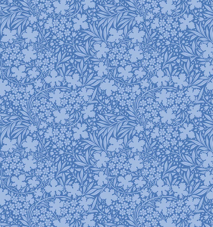 Bushbloom Cornflower quilting fabric, part of the Something Blue fabric collection by Tilda Fabrics (SKU: TIL100678)
