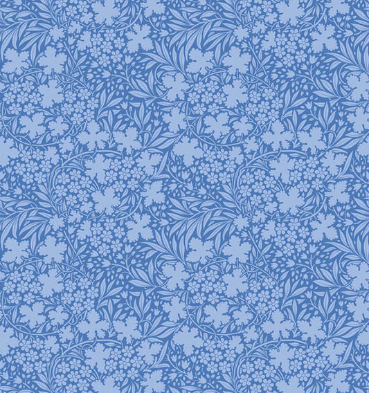 Bushbloom Cornflower quilting fabric, part of the Something Blue fabric collection by Tilda Fabrics (SKU: TIL100678)