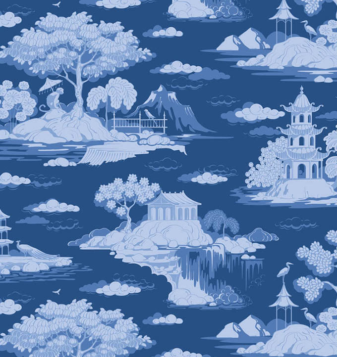 Cottonview Night quilting fabric, part of the Something Blue fabric collection by Tilda Fabrics (SKU: TIL100680)