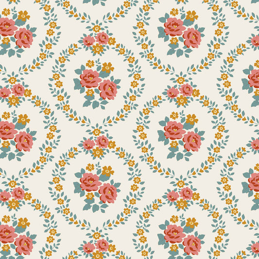 Mable Warm Cream quilting fabric, part of the Village Life fabric collection by Tilda Fabrics (SKU: TIL100682)