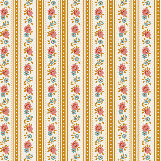 Agnes Ochre quilting fabric, part of the Village Life fabric collection by Tilda Fabrics (SKU: TIL100683)