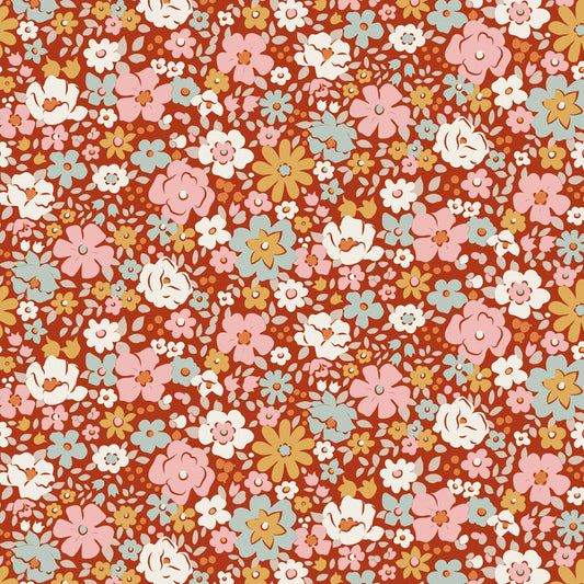 Esther Rust quilting fabric, part of the Village Life fabric collection by Tilda Fabrics (SKU: TIL100685)