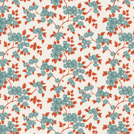 Ruth Teal quilting fabric, part of the Village Life fabric collection by Tilda Fabrics (SKU: TIL100686)