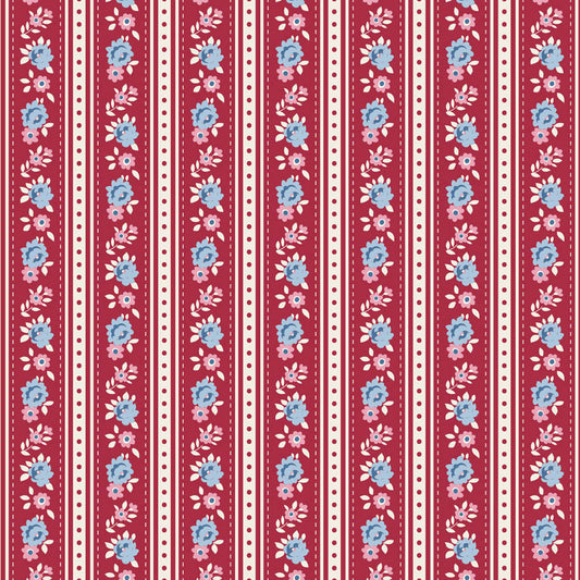 Agnes Burgundy quilting fabric, part of the Village Life fabric collection by Tilda Fabrics (SKU: TIL100693)