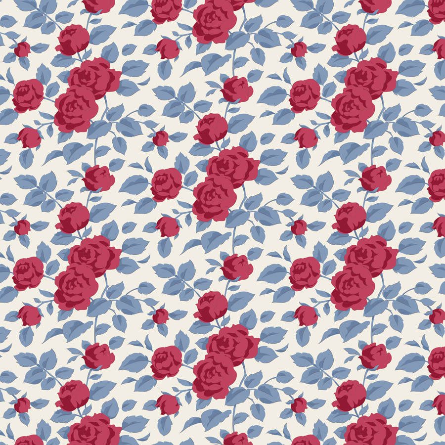 Margot Burgundy quilting fabric, part of the Village Life fabric collection by Tilda Fabrics (SKU: TIL100694)