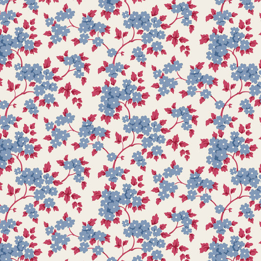 Ruth Blue quilting fabric, part of the Village Life fabric collection by Tilda Fabrics (SKU: TIL100696)