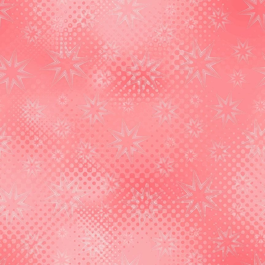 Dot Dot Stars in Geranium quilting fabric, part of the Colorstock fabric collection by Judy and Judel Niemeyer (SKU: JN-C2969 GERANIUM)