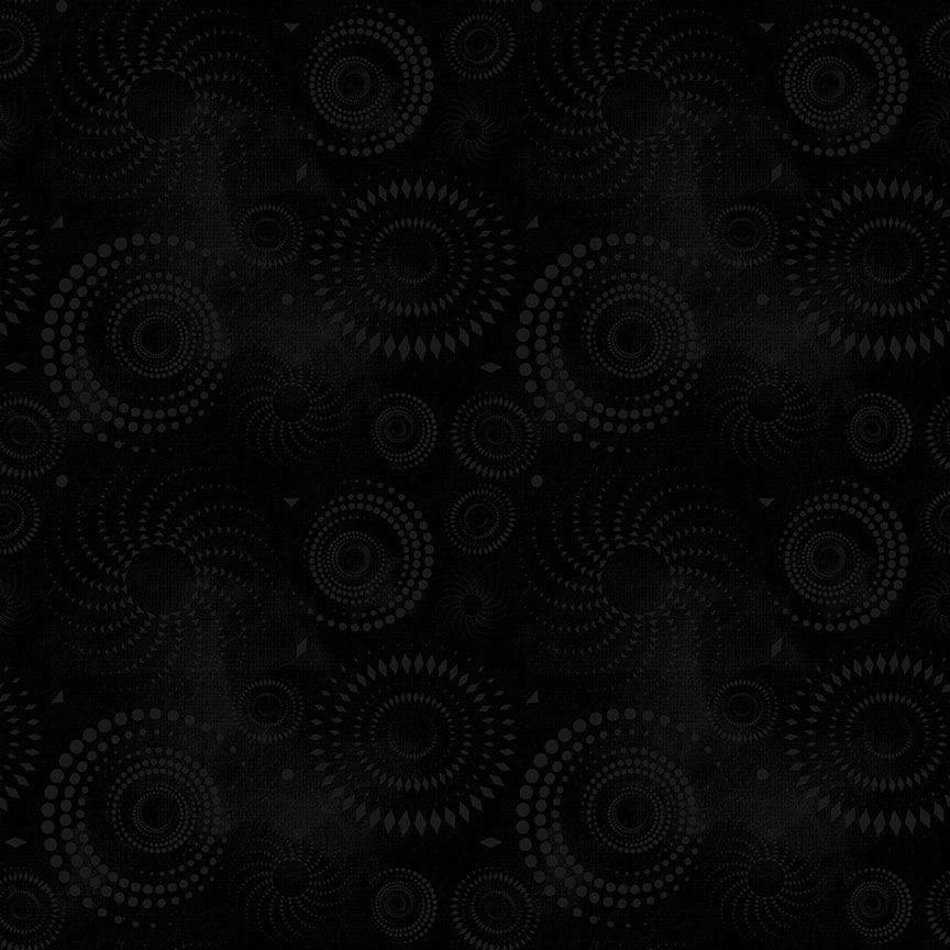 Dot Dot Goose in Black quilting fabric, part of the Colorstock fabric collection by Judy and Judel Niemeyer (SKU: JN-C2972 BLACK)