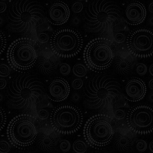 Dot Dot Goose in Black quilting fabric, part of the Colorstock fabric collection by Judy and Judel Niemeyer (SKU: JN-C2972 BLACK)