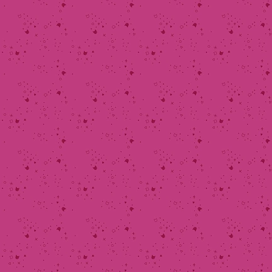 Kitty Litter Blender in Raspberry quilting fabric, part of the Kitty Litter fabric collection by Pammie Jane (SKU: STELLA-DPJ3000 RASPBERRY)