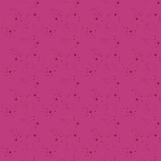 Kitty Litter Blender in Raspberry quilting fabric, part of the Kitty Litter fabric collection by Pammie Jane (SKU: STELLA-DPJ3000 RASPBERRY)