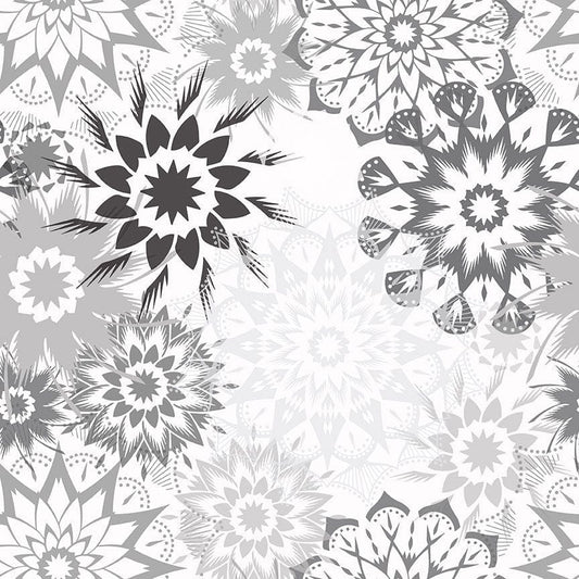 Silhouette Large Stars in Newsprint quilting fabric, part of the Colorstock fabric collection by Judy and Judel Niemeyer (SKU: JN-CD2973 NEWSPRINT)