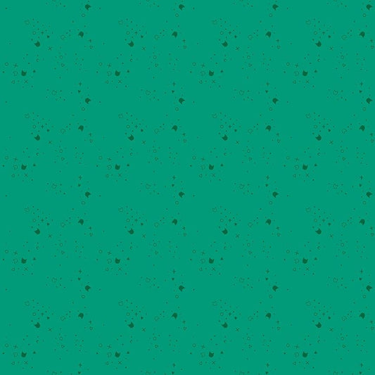 Kitty Litter Blender quilting fabric in Emerald, part of the Kitty Litter fabric collection by Pammie Jane (SKU: STELLA-DPJ3000 EMERALD)