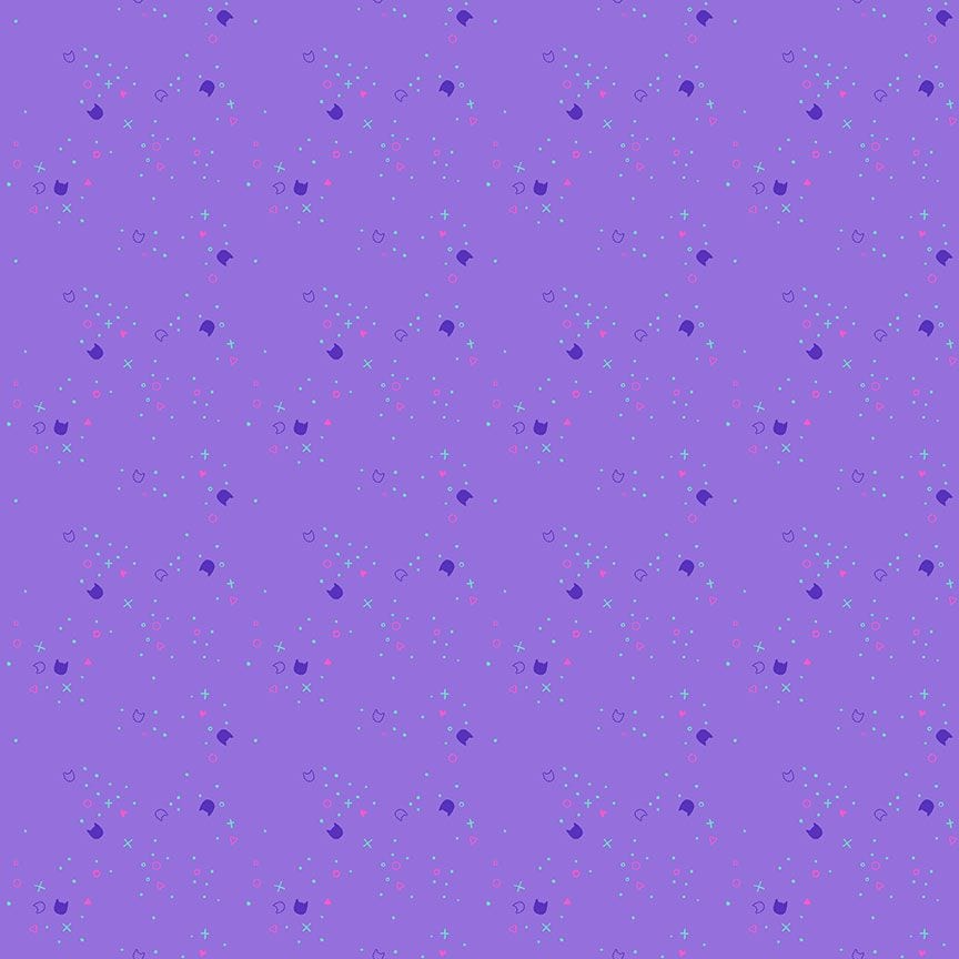 Kitty Litter Blender quilting fabric in Purrmaid, part of the Kitty Litter fabric collection by Pammie Jane (SKU: STELLA-DPJ3000PURRMAID)