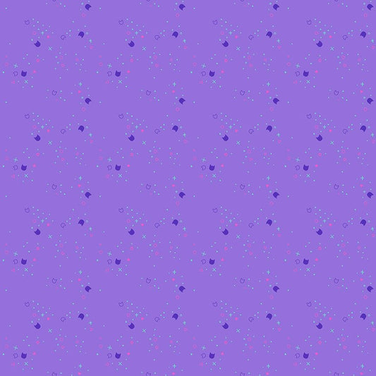 Kitty Litter Blender quilting fabric in Purrmaid, part of the Kitty Litter fabric collection by Pammie Jane (SKU: STELLA-DPJ3000PURRMAID)
