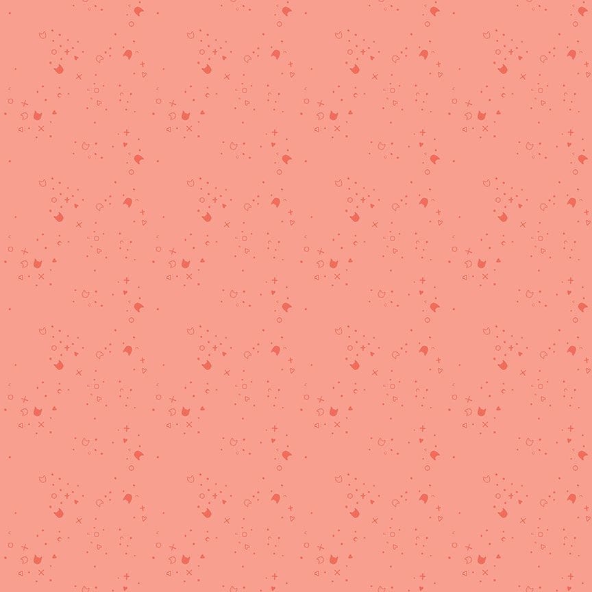 Kitty Litter Blender quilting fabric in salmon, part of the Kitty Litter fabric collection by Pammie Jane (SKU: STELLA-DPJ3000 SALMON)
