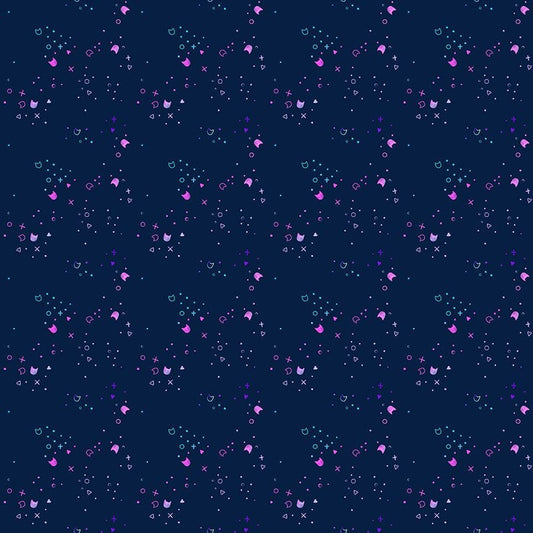 Kitty Litter Blender in Space quilting fabric, part of the Kitty Litter fabric collection by Pammie Jane (SKU: STELLA-DPJ3000 SPACE)