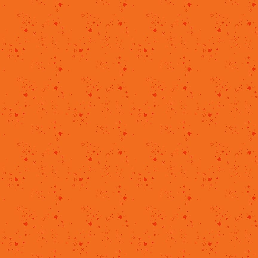 Kitty Litter Blender in Tangerine quilting fabric, part of the Kitty Litter fabric collection by Pammie Jane (SKU: STELLA-DPJ3000 TANGERINE)