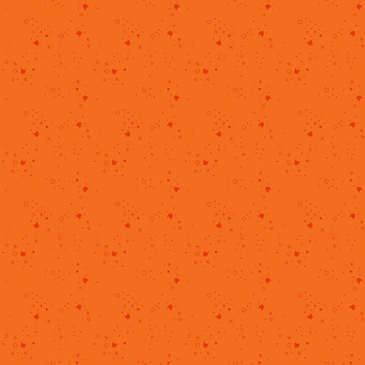 Kitty Litter Blender in Tangerine quilting fabric, part of the Kitty Litter fabric collection by Pammie Jane (SKU: STELLA-DPJ3000 TANGERINE)