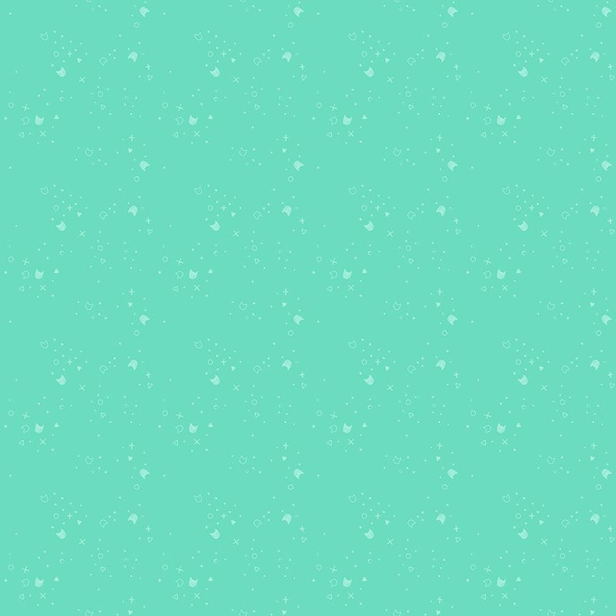 Kitty Litter Blender in Tiffany quilting fabric, part of the Kitty Litter fabric collection by Pammie Jane (SKU: STELLA-DPJ3000 TIFFANY)