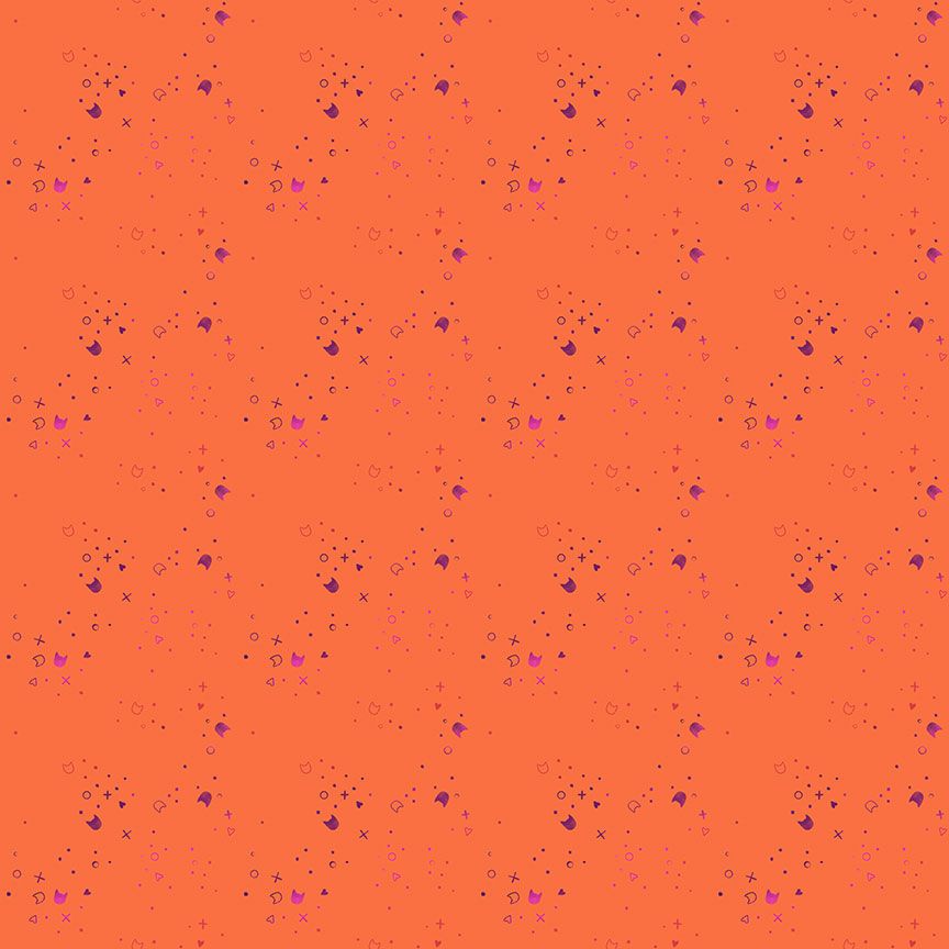 Kitty Litter Blender in Zinnia quilting fabric, part of the Kitty Litter fabric collection by Pammie Jane (SKU: STELLA-DPJ3000 ZINNIA)