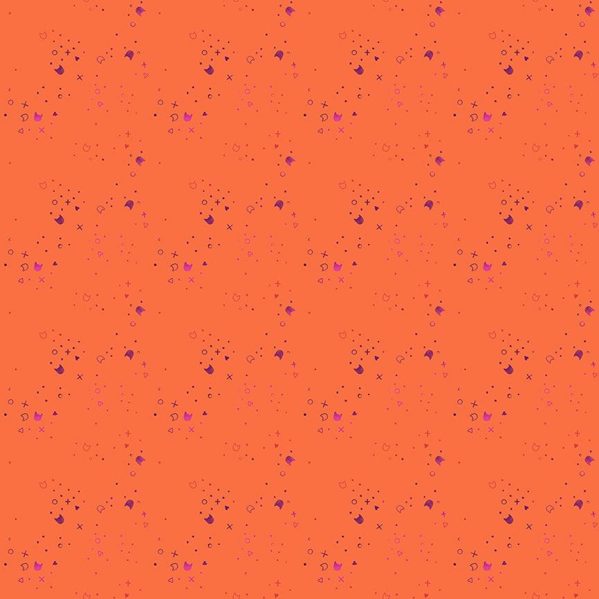 Kitty Litter Blender in Zinnia quilting fabric, part of the Kitty Litter fabric collection by Pammie Jane (SKU: STELLA-DPJ3000 ZINNIA)