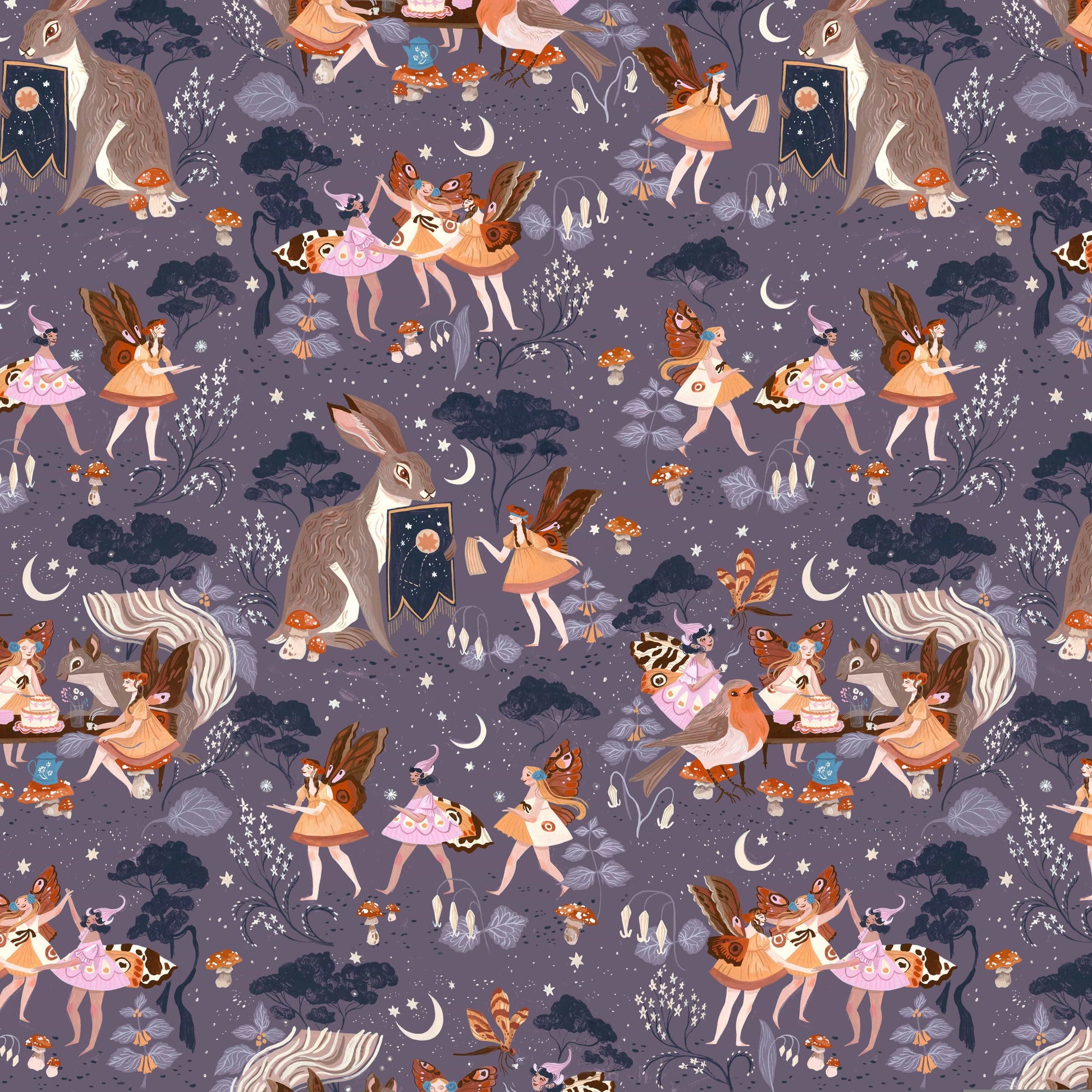 Fairy Solstice quilting fabric, part of the Fairy Solstice fabric collection by Rae Ritchie (SKU: STELLA-DRR3360 MULTI)