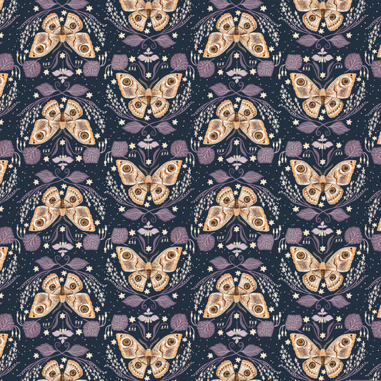 Butterfly quilting fabric, part of the Fairy Solstice fabric collection by Rae Ritchie (SKU: STELLA-DRR3362 IRIS)