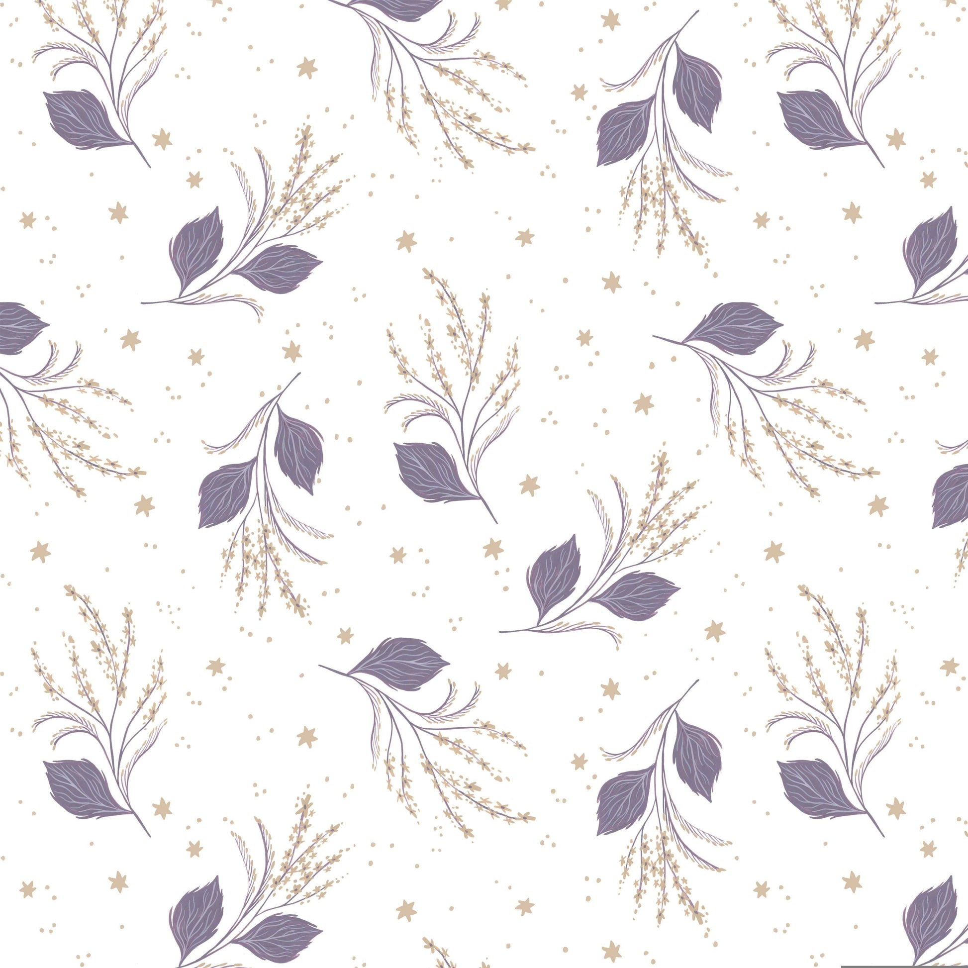 Star Lily quilting fabric, part of the Fairy Solstice fabric collection by Rae Ritchie (SKU: STELLA-DRR3364 WHITE)
