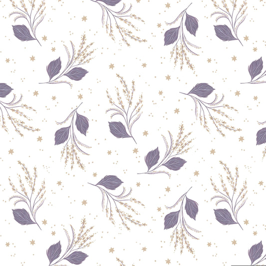 Star Lily quilting fabric, part of the Fairy Solstice fabric collection by Rae Ritchie (SKU: STELLA-DRR3364 WHITE)