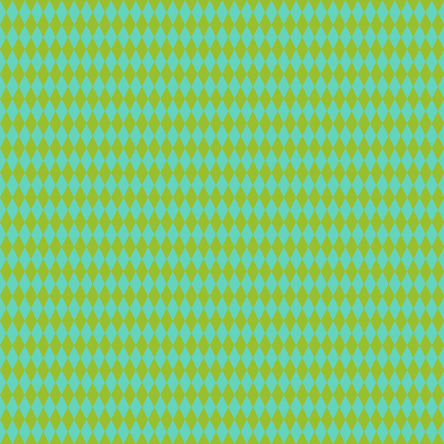 A closeup shot of the quilting fabric pattern called Harlequin, designed by Pammie Jane for Dear Stella, in the cactus colorway. The SKU is STELLA-DPJ3179 CACTUS.