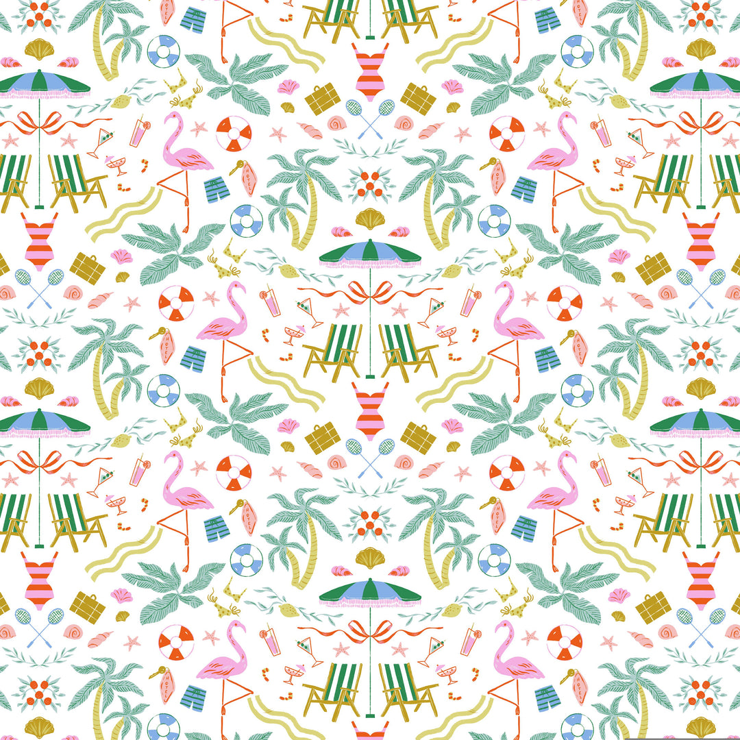 Paradise Royale quilting fabric, part of the Paradise Royale fabric collection by Faye Guanipa (SKU: STELLA-DFG3395 WHITE)