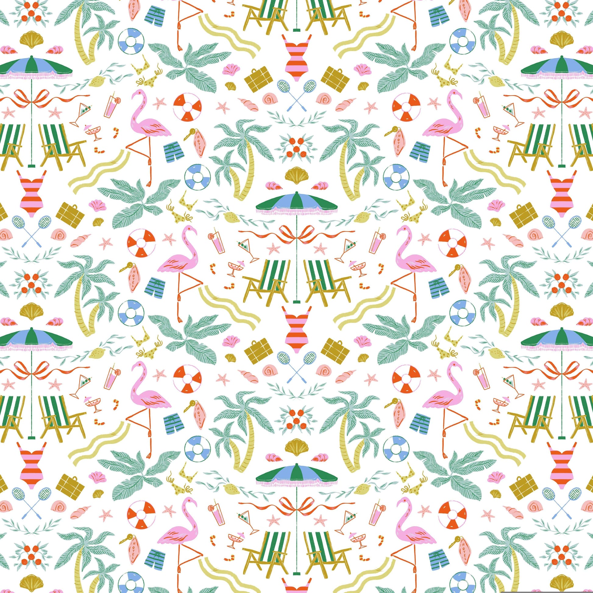 Paradise Royale quilting fabric, part of the Paradise Royale fabric collection by Faye Guanipa (SKU: STELLA-DFG3395 WHITE)