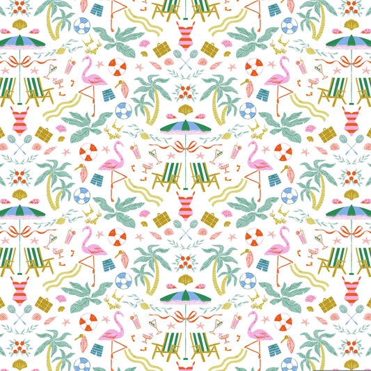 Paradise Royale quilting fabric, part of the Paradise Royale fabric collection by Faye Guanipa (SKU: STELLA-DFG3395 WHITE)