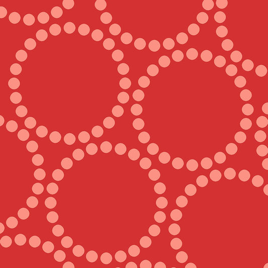 108" Pearl Bracelet in Christmas Red - Lizzy House - 108023 12 - Half Yard